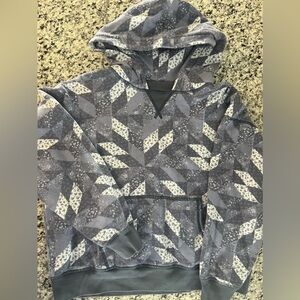 American Eagle hoodie, size XS, blue patchwork color/pattern